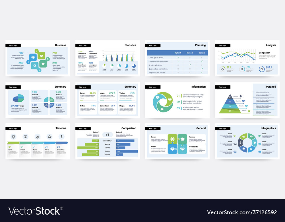 Presentation slide business project report Vector Image