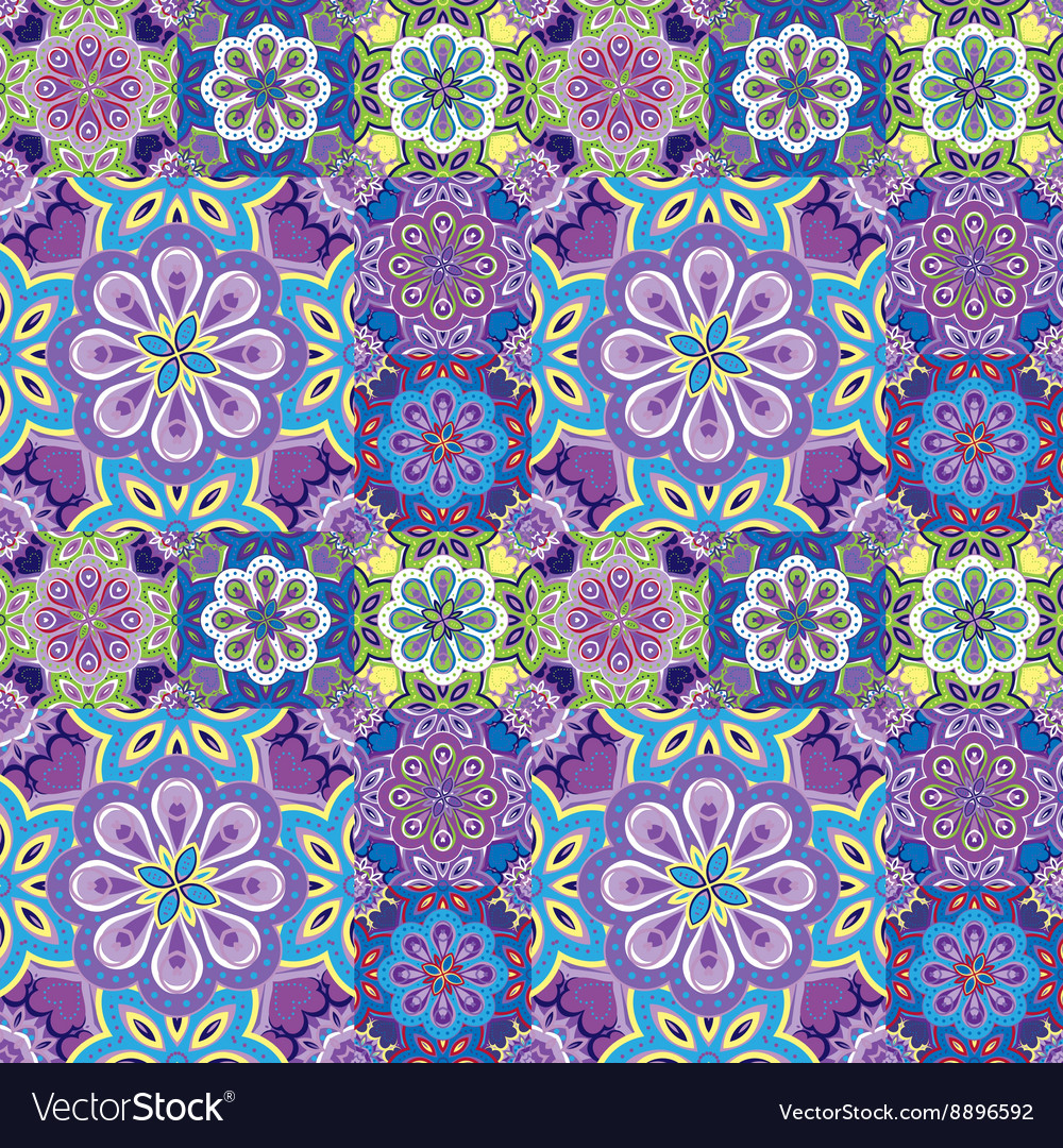 Seamless pattern on the tiles majolica arabic Vector Image