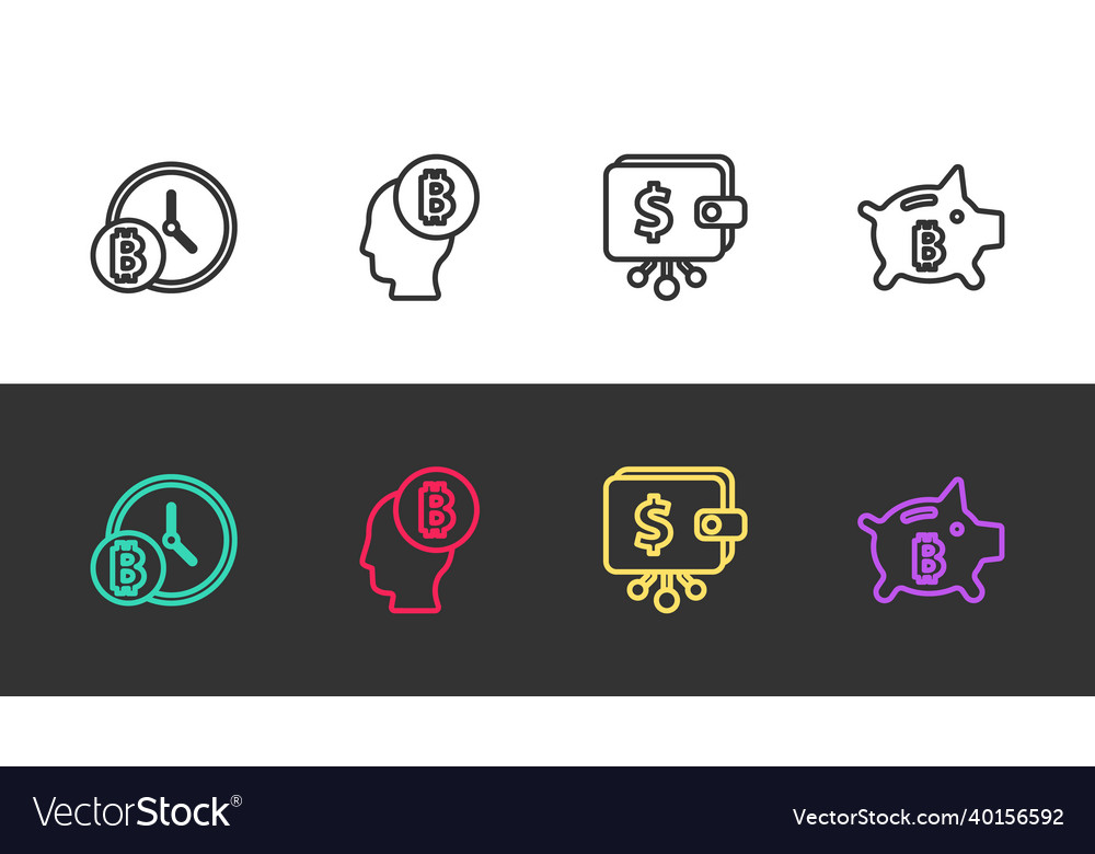 Set line bitcoin with clock think cryptocurrency