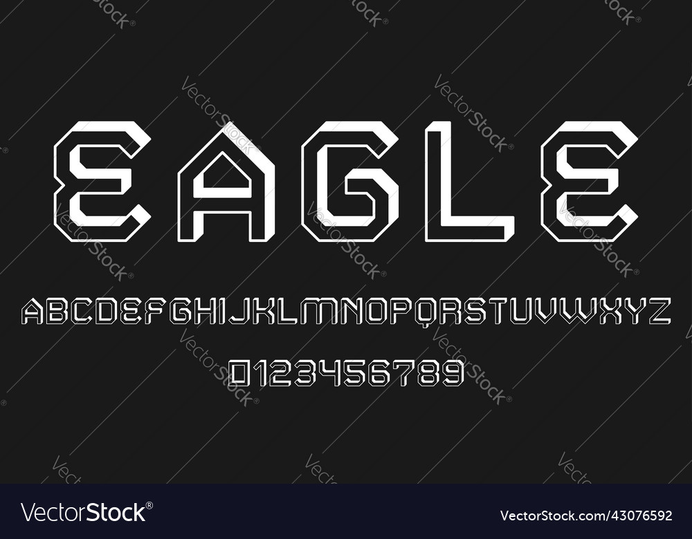 Set of alphabets font letters and numbers Vector Image Set of alphabets font letters and numbers