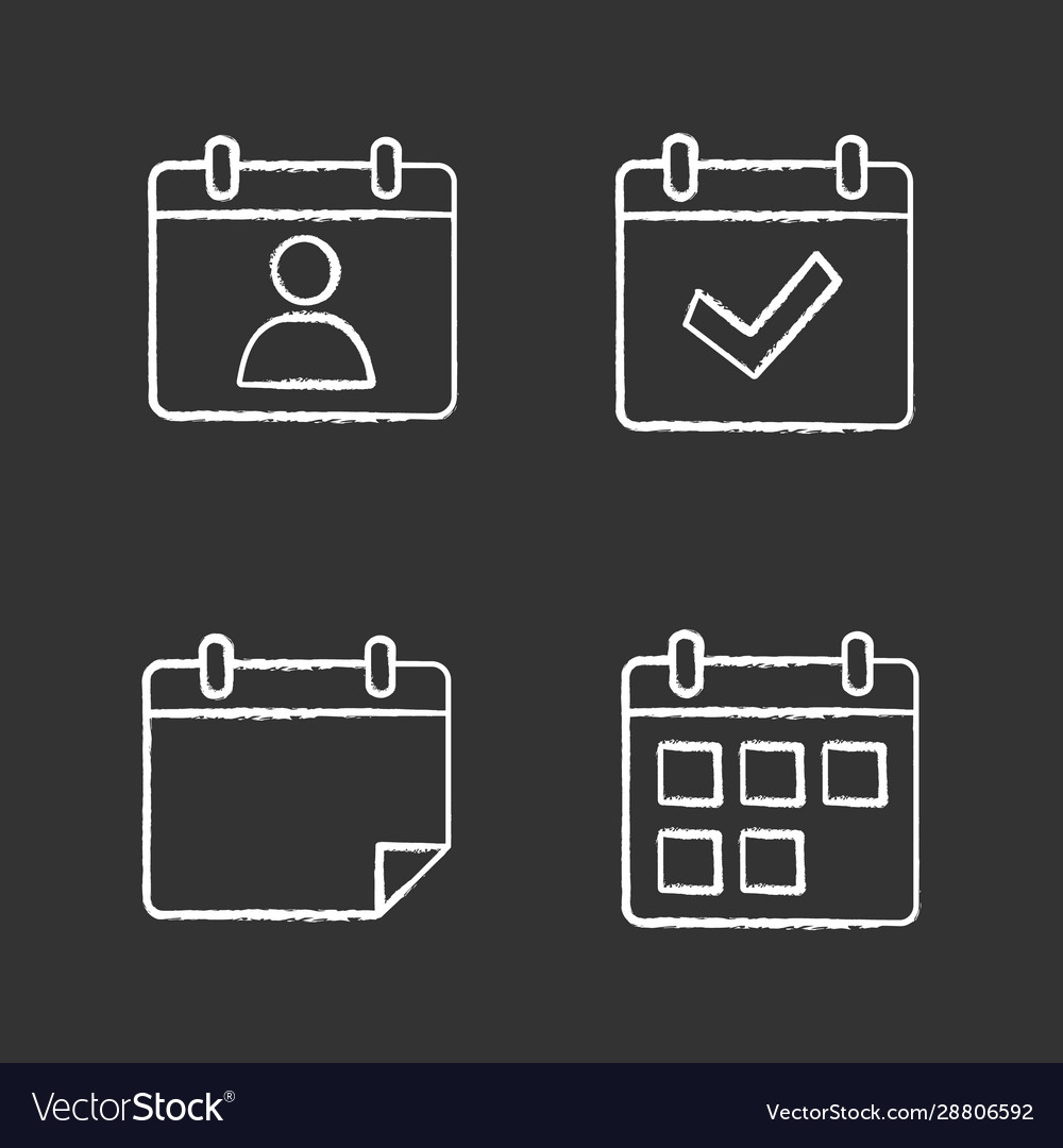 Uiux chalk icons set