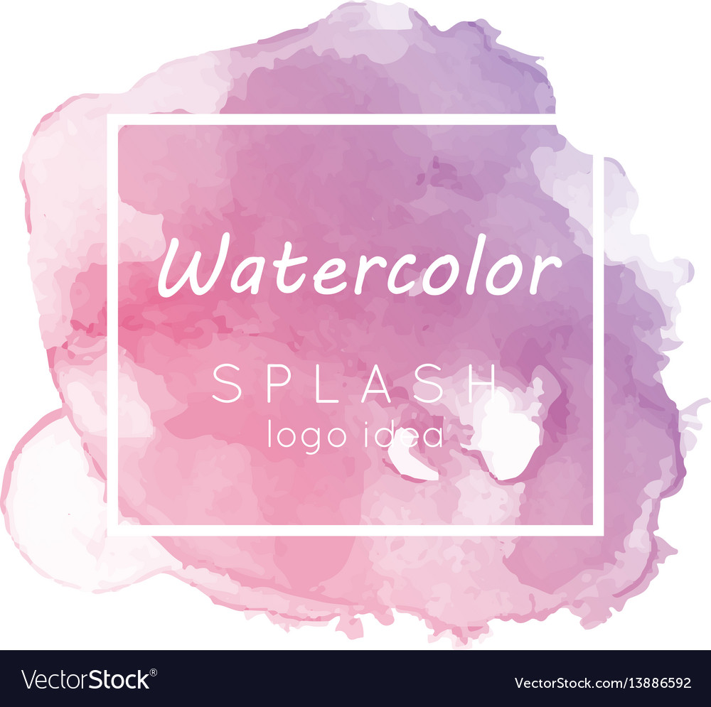 Watercolor splash logo idea Royalty Free Vector Image