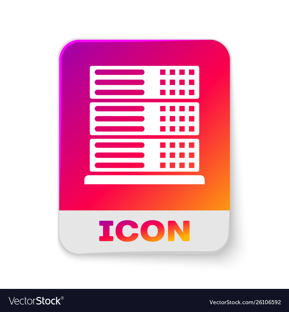 White server data web hosting icon isolated