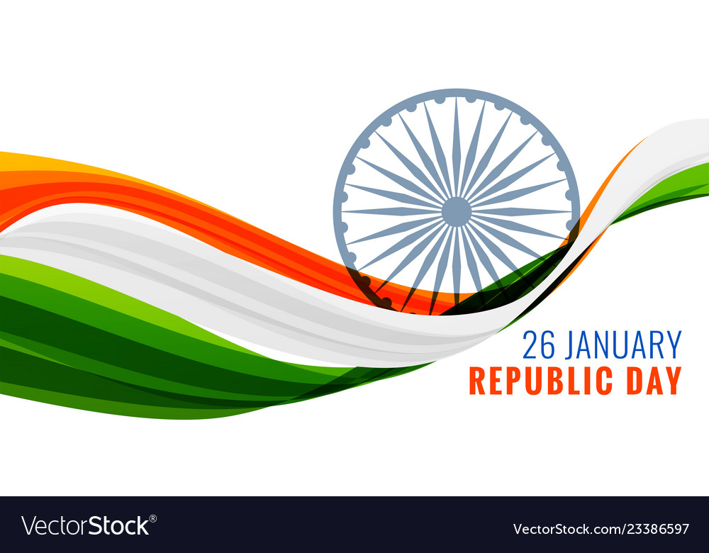 26th January Happy Republic Day Banner With Vector Image
