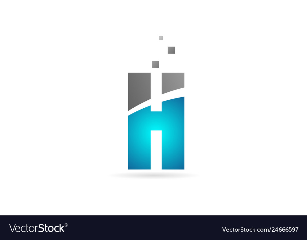 Blue grey alphabet letter h for logo icon design