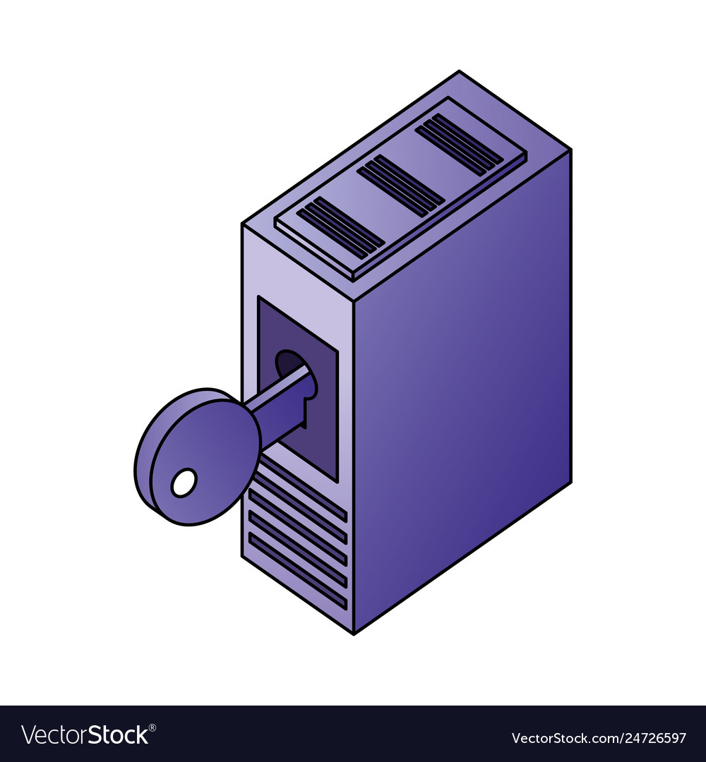 Database server storage data network security vector image Database server storage data network security