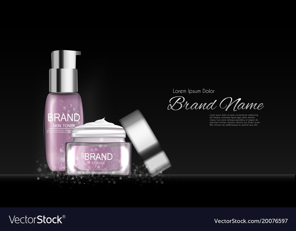 Fashion design makeup cosmetics product template Vector Image