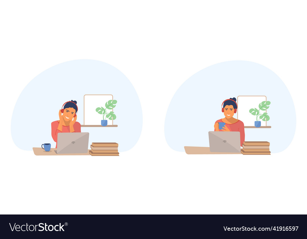 Flat of a girl Royalty Free Vector Image - VectorStock