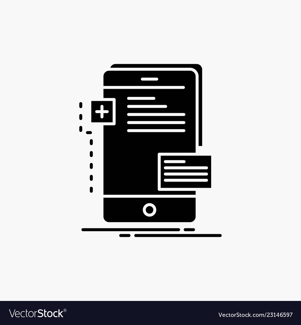 Frontend interface mobile phone developer glyph Vector Image Frontend interface mobile phone developer glyph