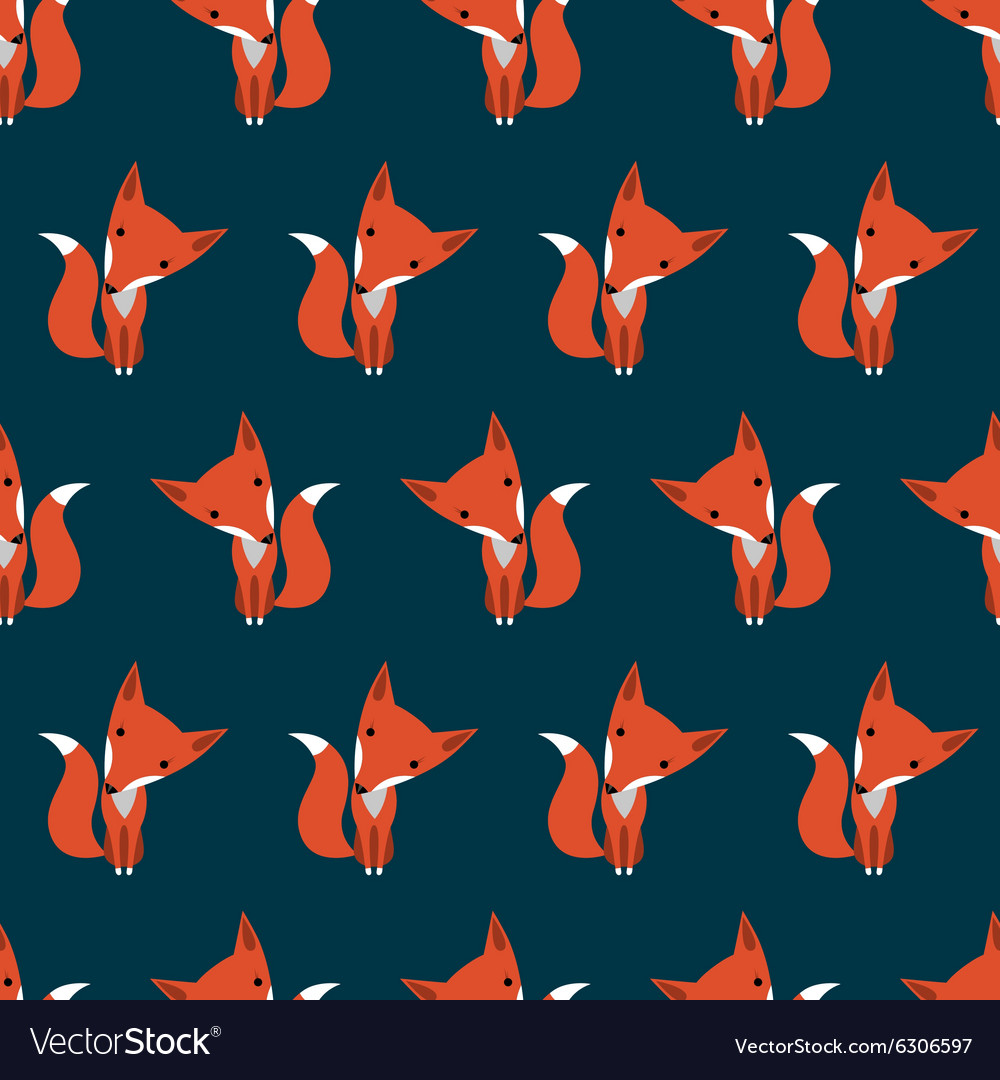 Graphically foxes in cartoon style pattern