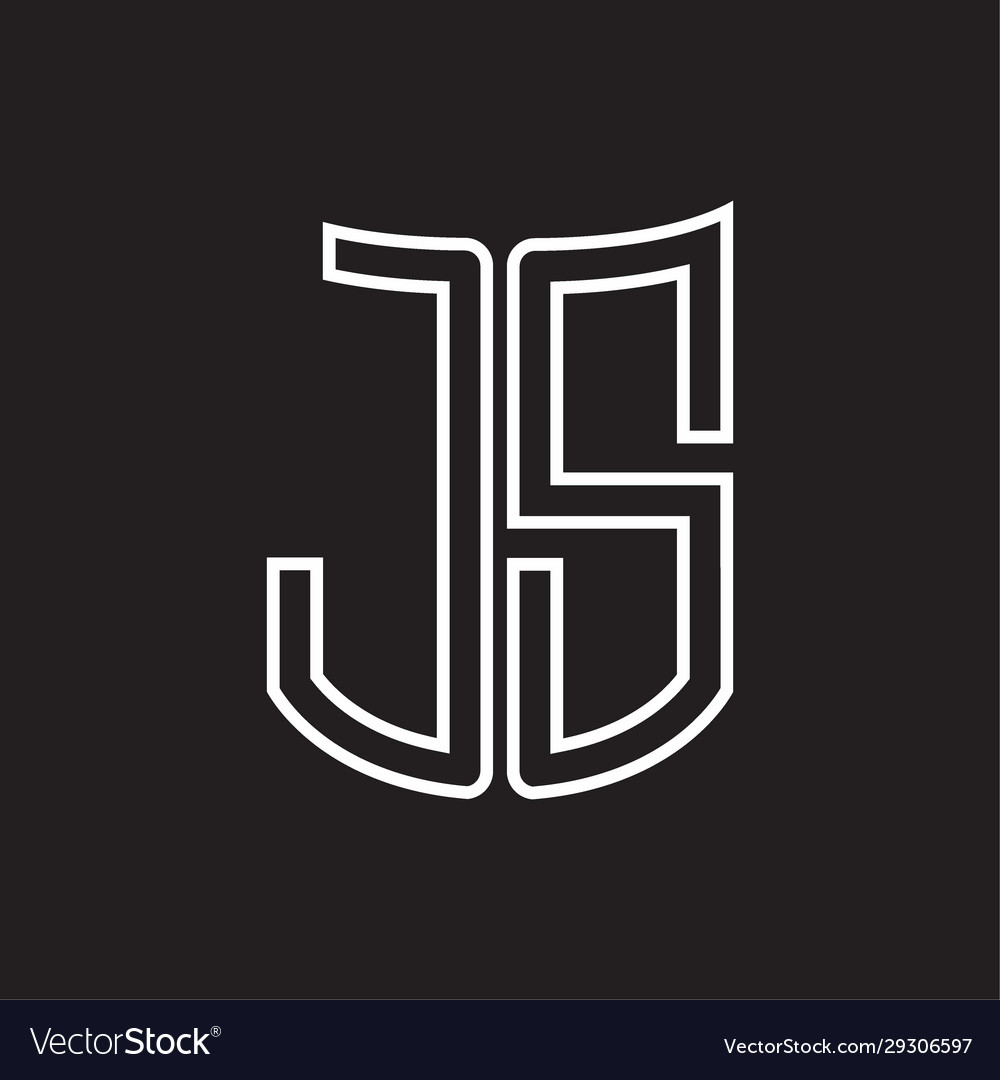Js logo monogram with ribbon style outline design