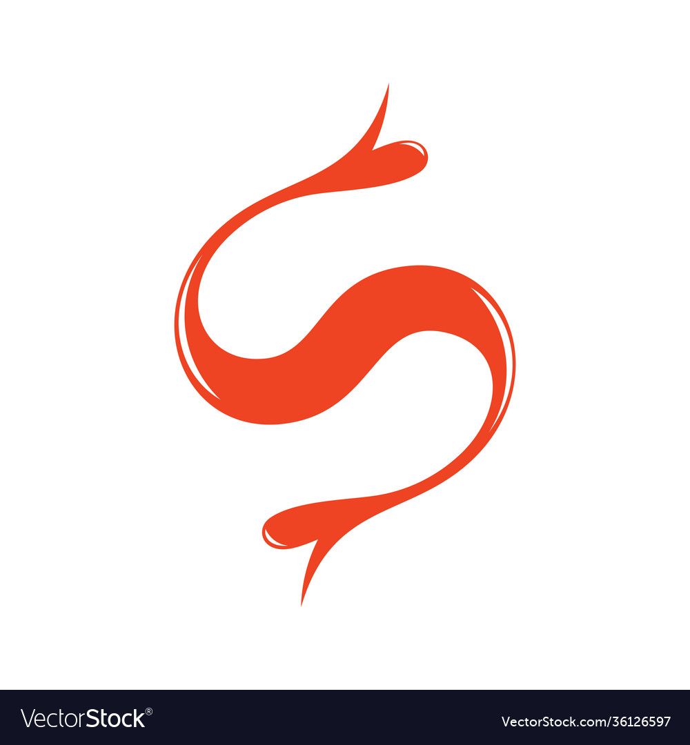 Letter s curves motion water design logo