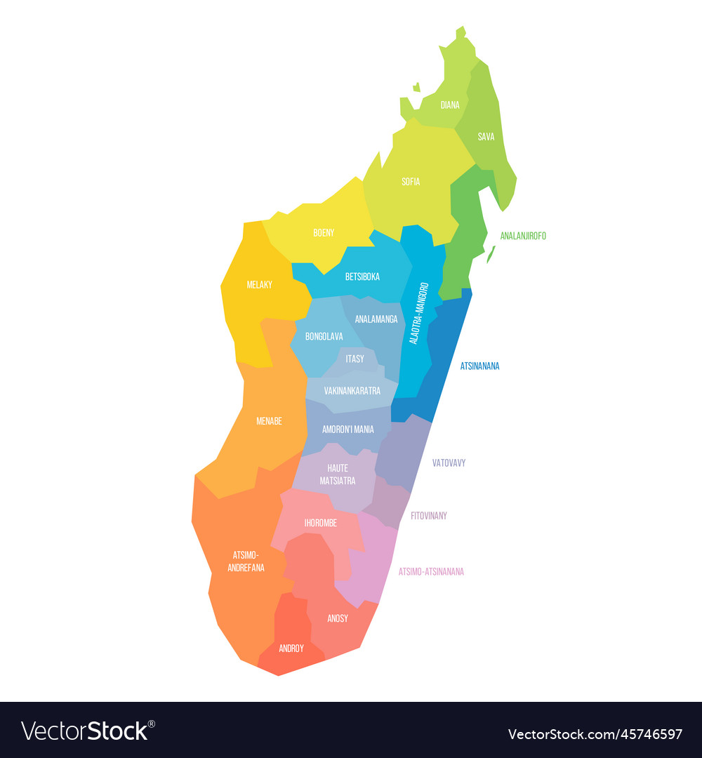 Madagascar political map of administrative Vector Image