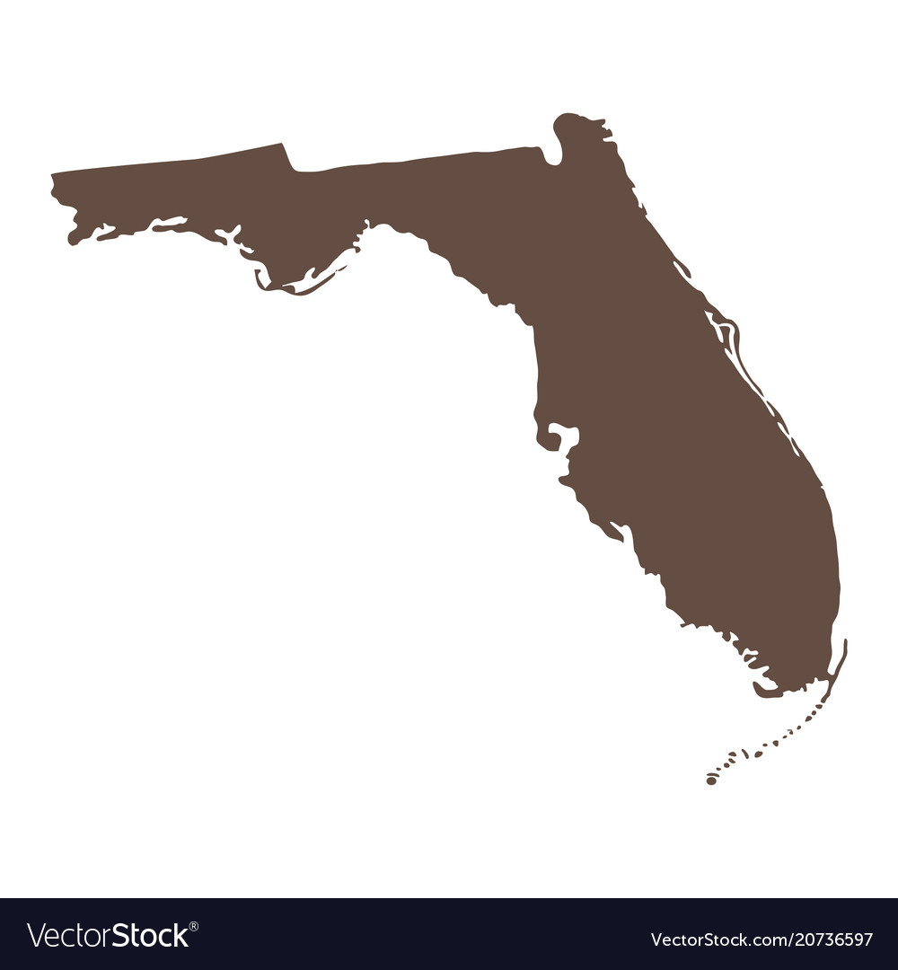 Map of the us state florida Royalty Free Vector Image