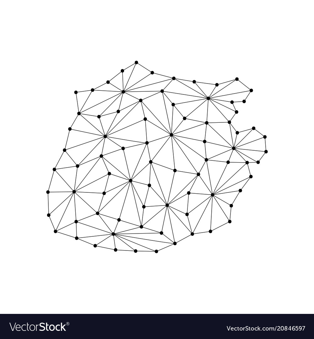 Saba map of polygonal mosaic lines network rays