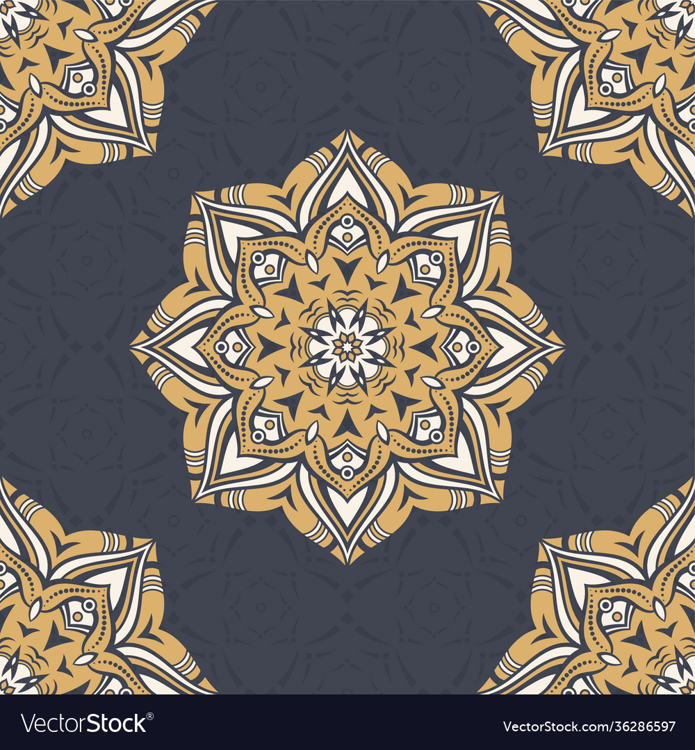 Seamless color pattern with mandala abstract vector image Seamless color pattern with mandala abstract