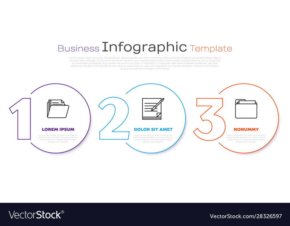 Set line document folder blank notebook and pen vector image Set line document folder blank notebook and pen