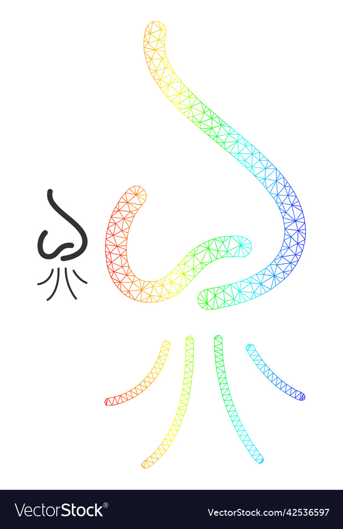 Spectral mesh gradient nose sniffing icon vector image Spectral mesh gradient nose sniffing icon