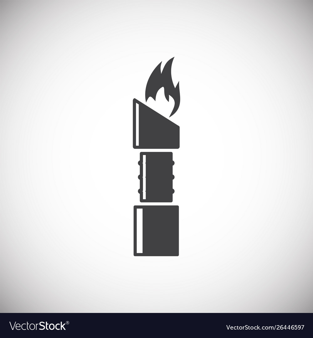 Torch icon on background for graphic and web vector image Torch icon on background for graphic and web