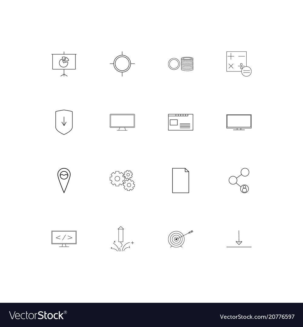 Web linear thin icons set outlined simple