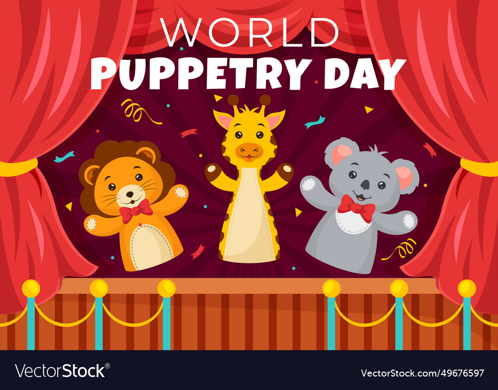 World puppetry day on march 21 for puppet Vector Image