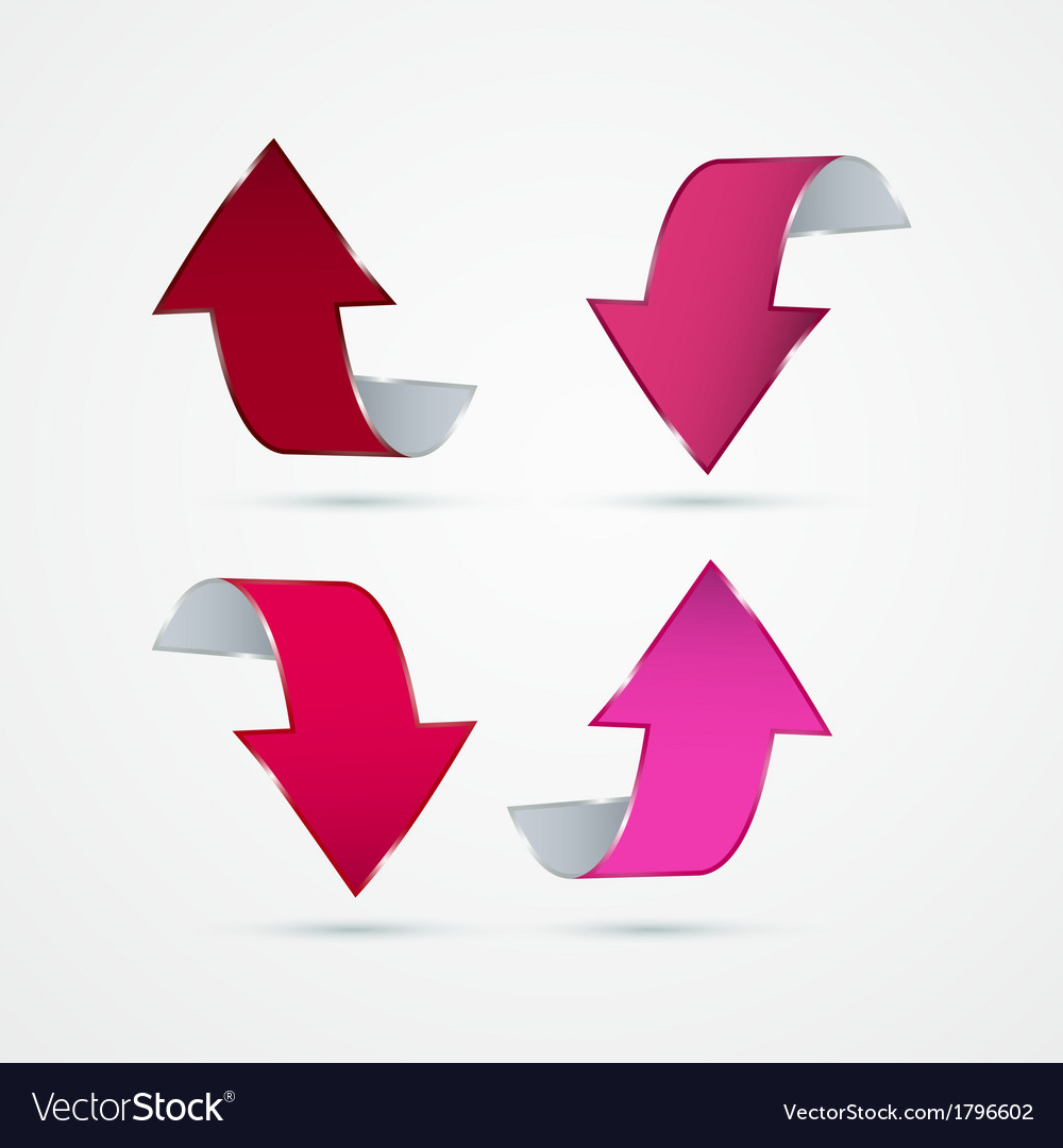 Abstract 3d pink arrow icons