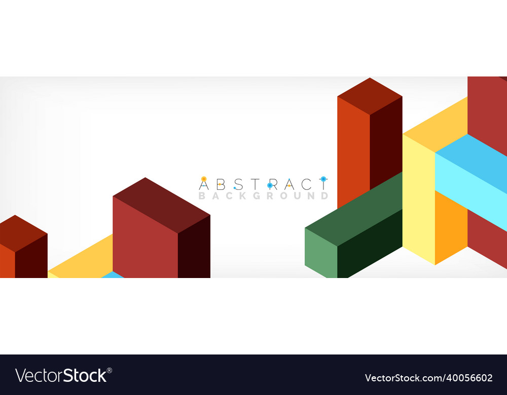 Abstract background 3d cubes cubic elements vector image Abstract background 3d cubes cubic elements