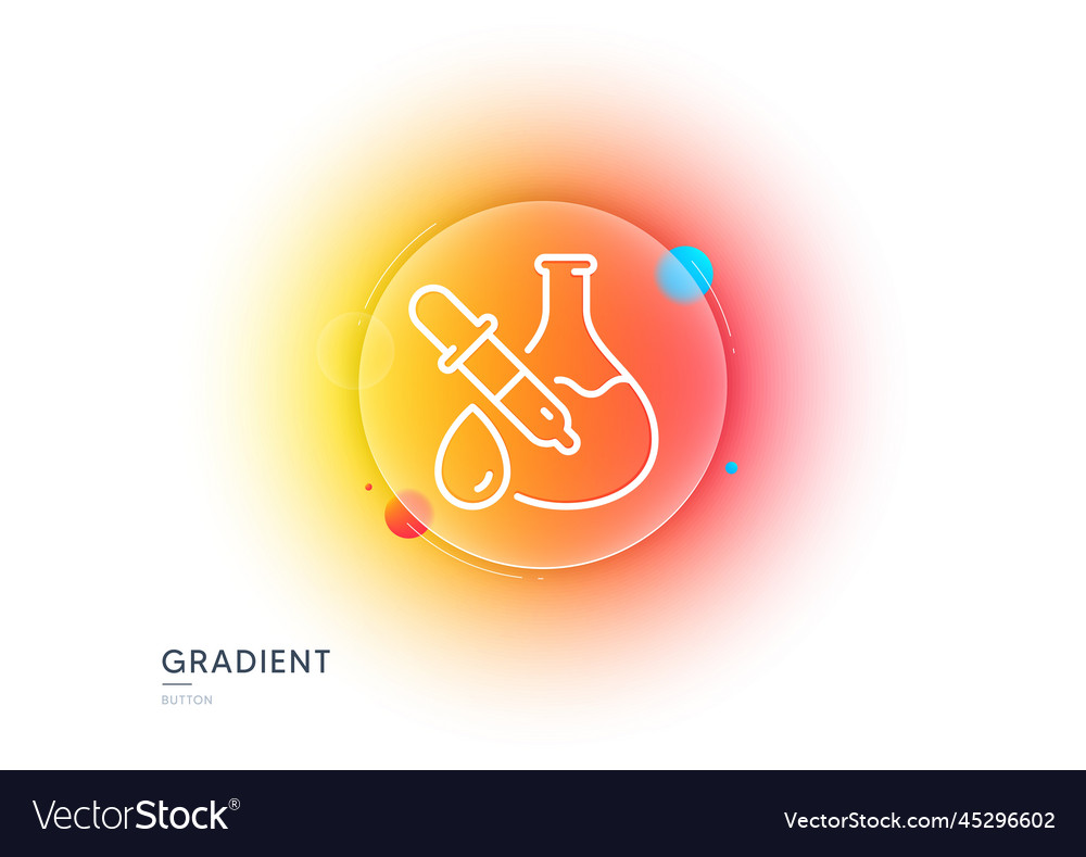 Chemistry experiment line icon laboratory flask