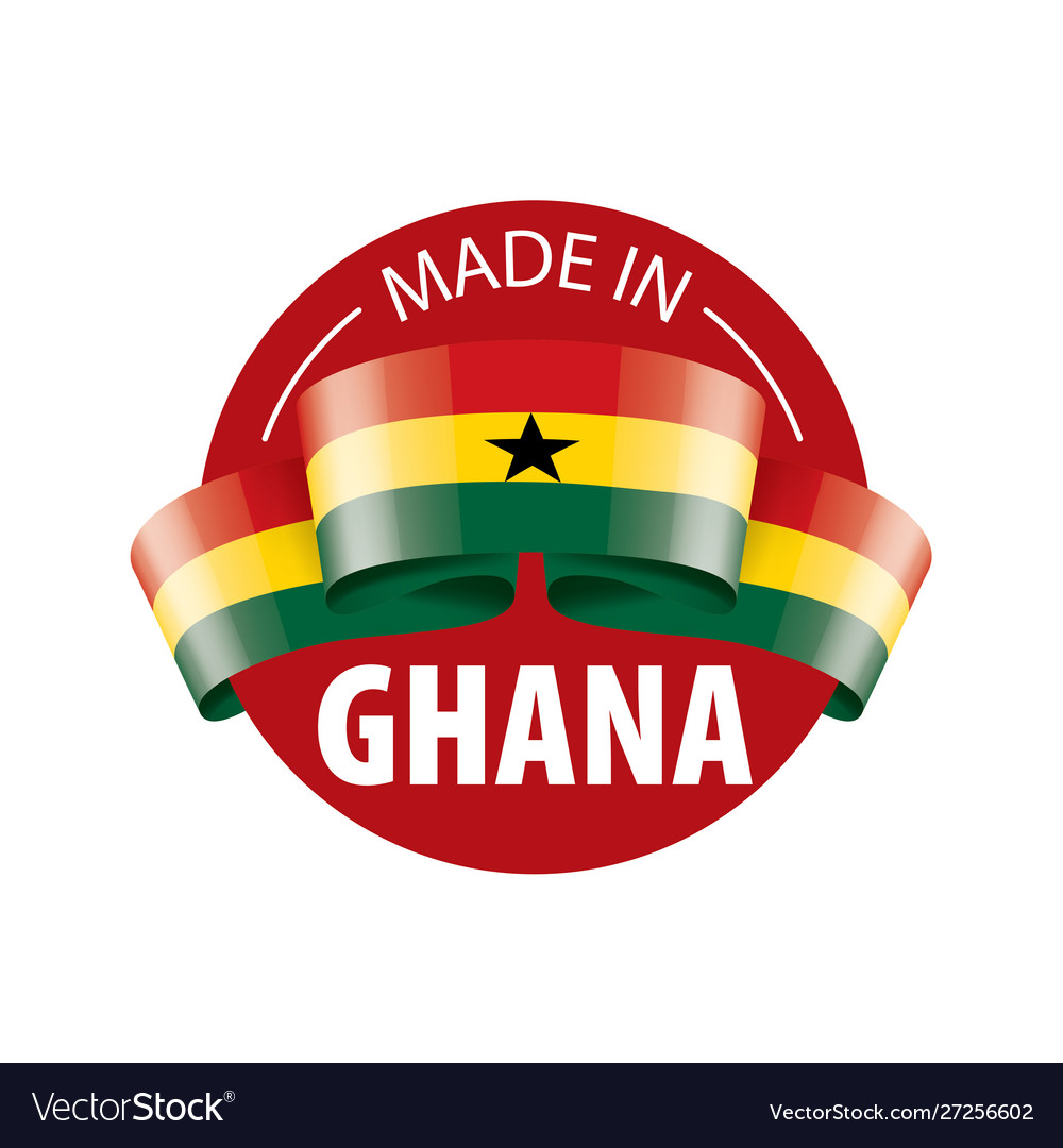 Ghana flag on a white Royalty Free Vector Image