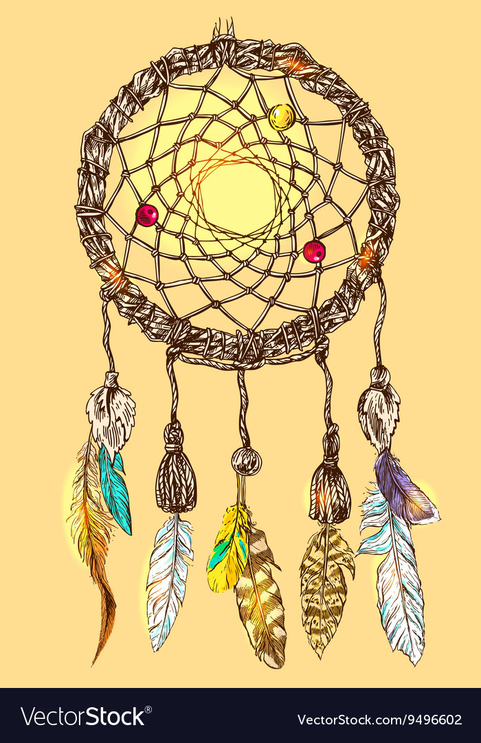 Hand drawn dreamcatcher Royalty Free Vector Image