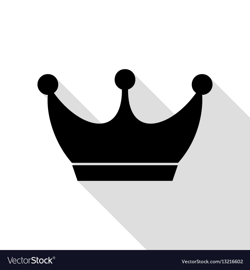 king crown sign black icon with flat style shadow vector image sign king