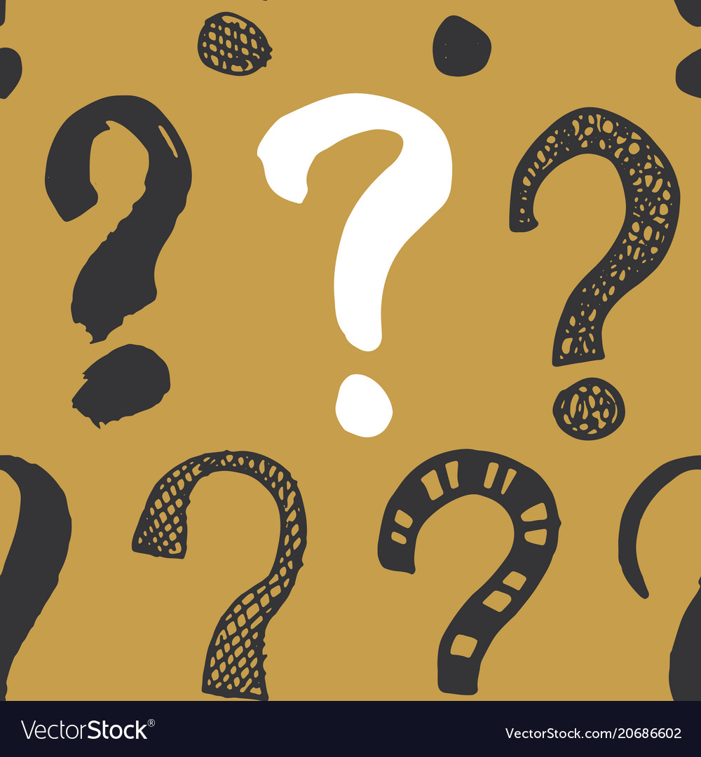 Questions marks seamless pattern hand drawn vector image Questions marks seamless pattern hand drawn