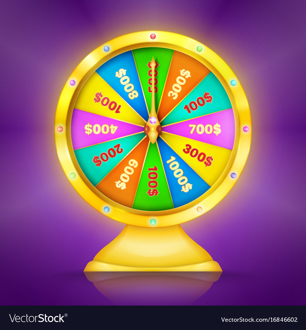 Realistic retro gold wheel of fortune or luck Vector Image