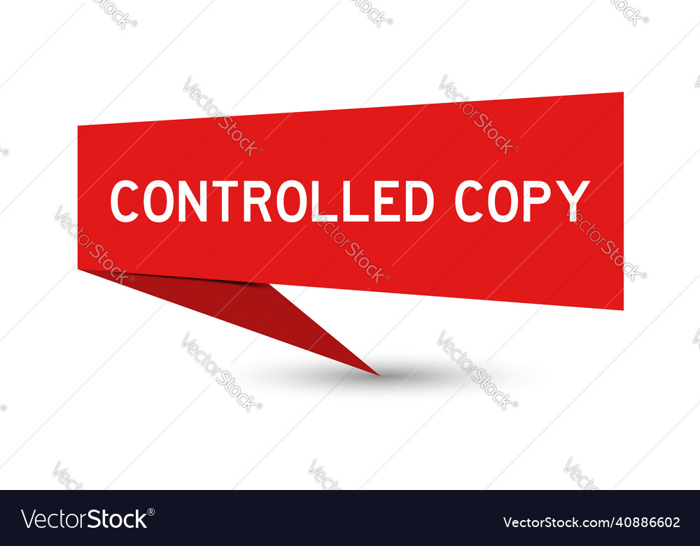 Red color speech banner with word controlled copy