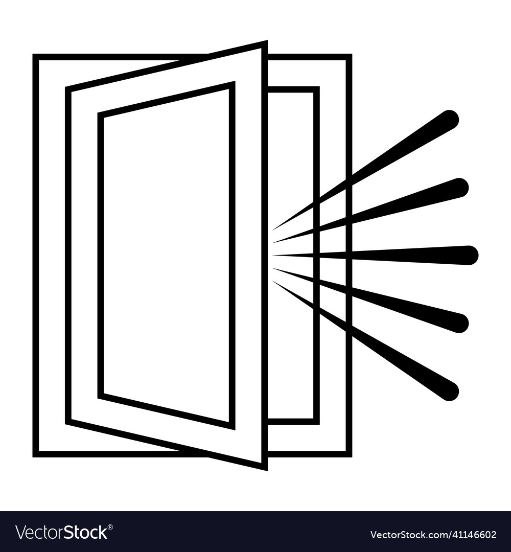 Room ventilation icon open window Royalty Free Vector Image