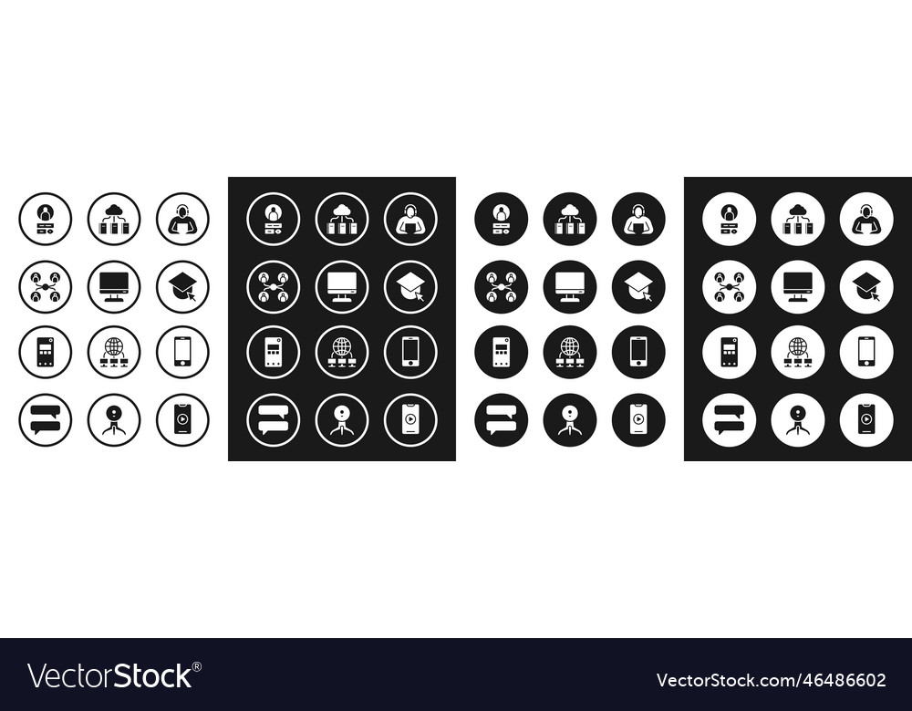 Set student computer monitor screen online class Vector Image Set student computer monitor screen online class