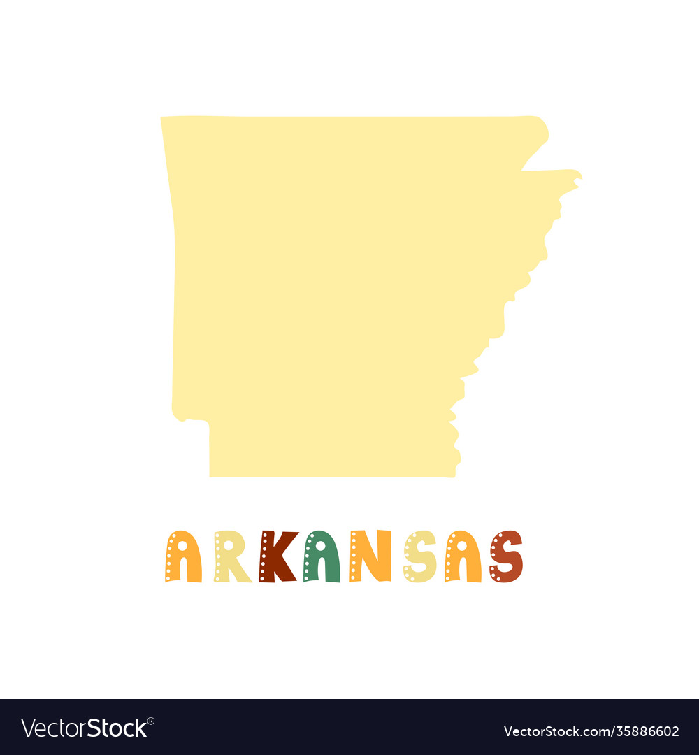 Usa Sammlungskarte arkansas doodling style