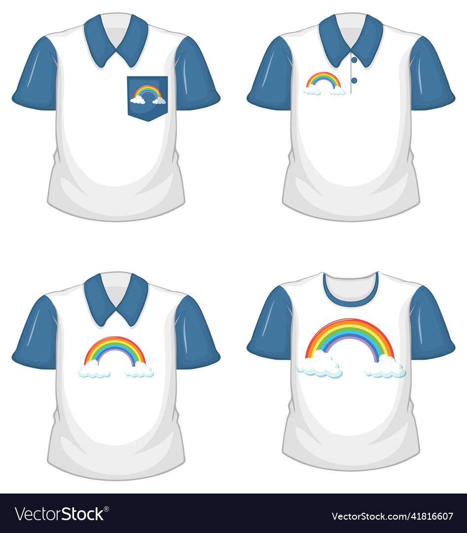 A white shirt with blue sleeves Royalty Free Vector Image
