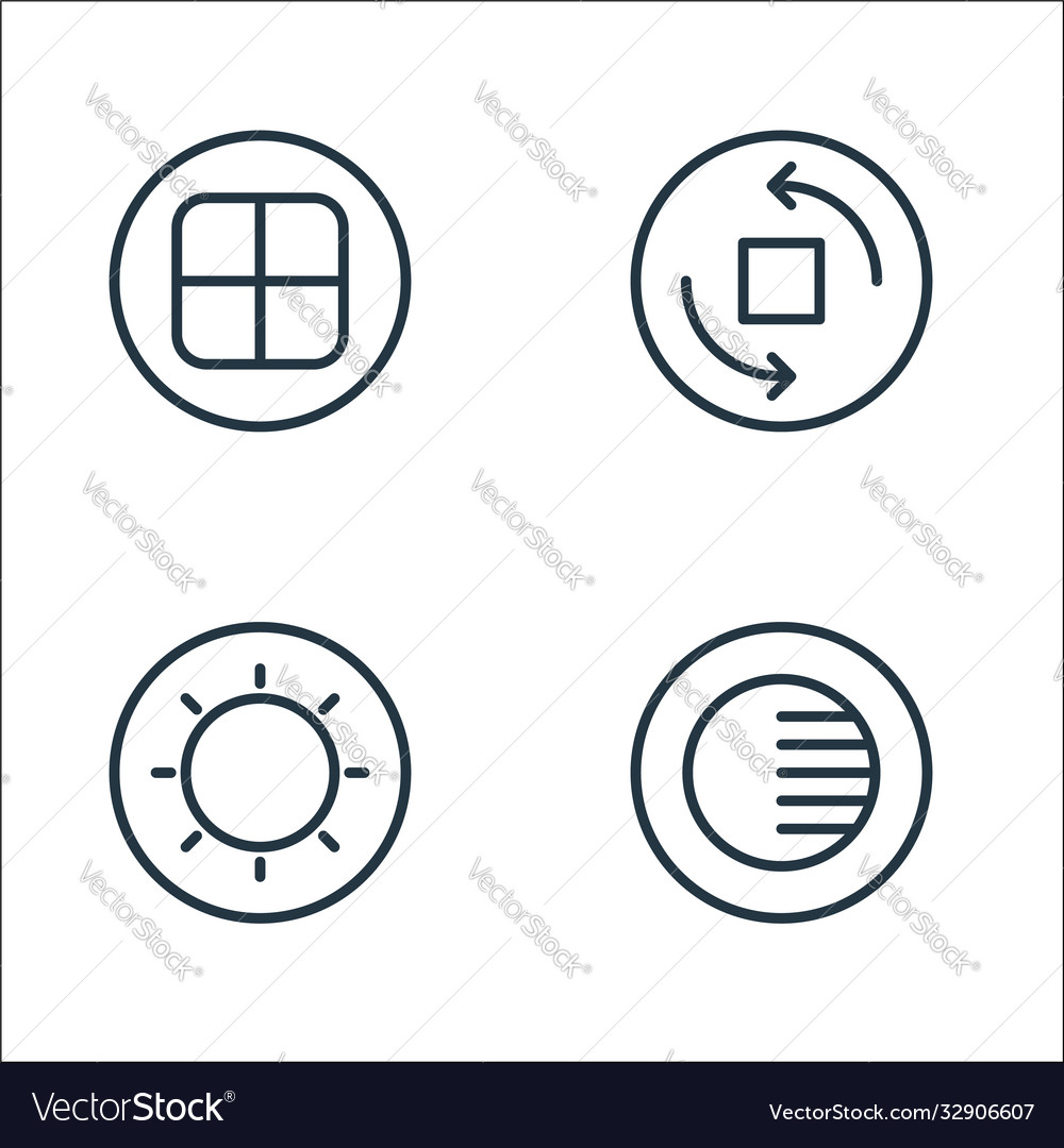 Camera line icons linear set quality
