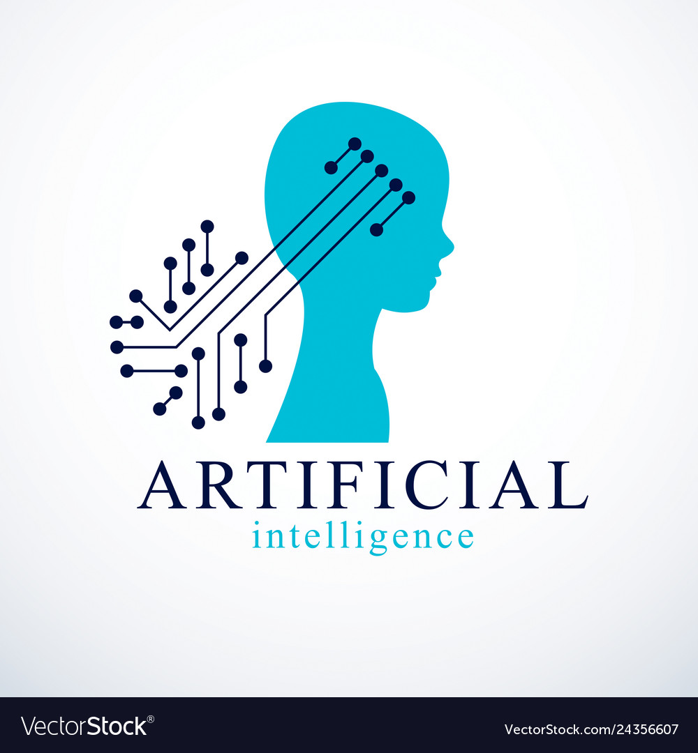 Computer human android bot artificial vector image Computer human android bot artificial