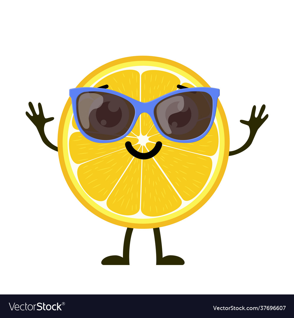 Cute and funny lemon character Royalty Free Vector Image