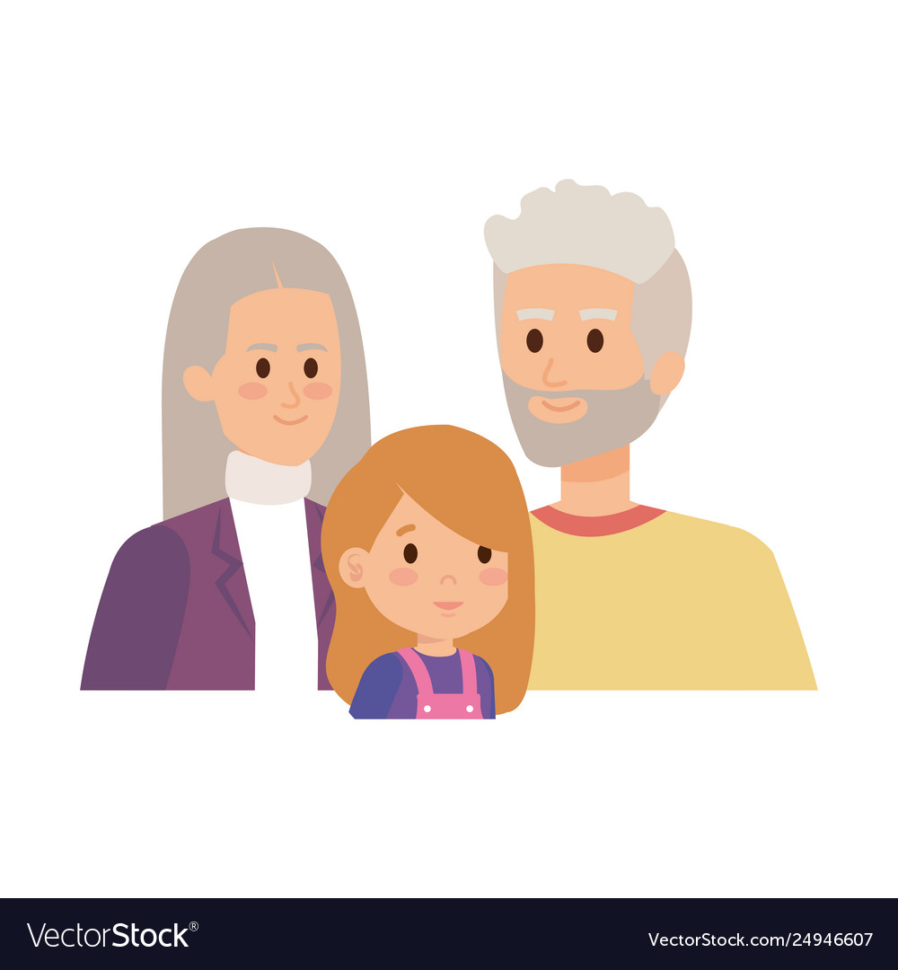 Cute grand parents couple with grandaughter