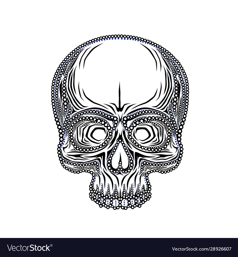 Human skull isolated on black color object Vector Image Human skull isolated on black color object