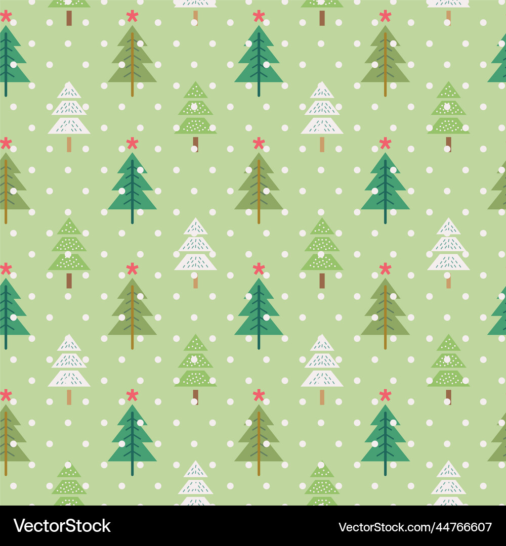 Pastel green christmas trees seamless repeat Vector Image