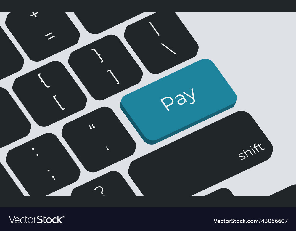 Pay button on keyboard keys simple style