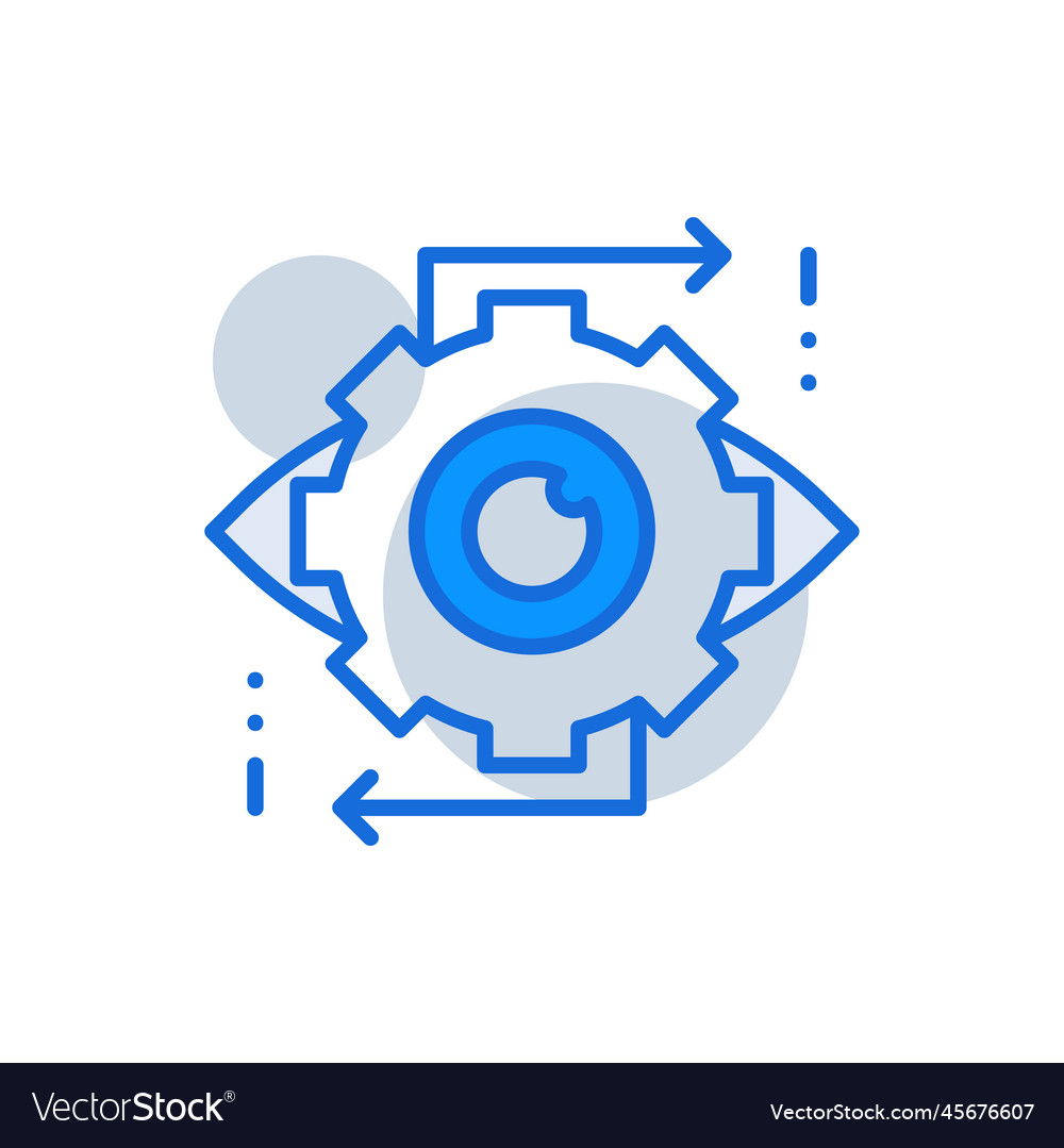 Perception business management icon with blue