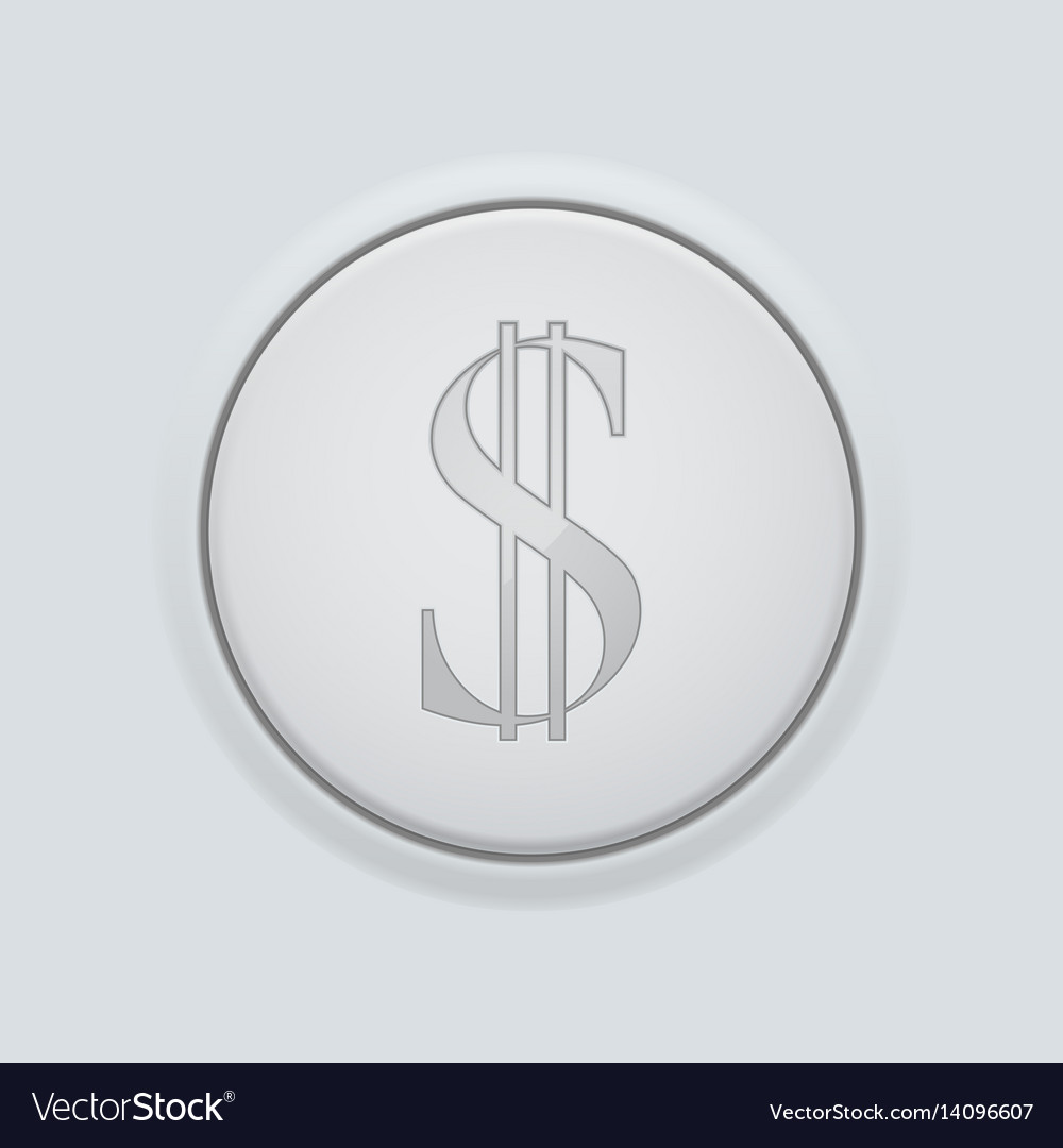 Round button with dollar sign on gray interface