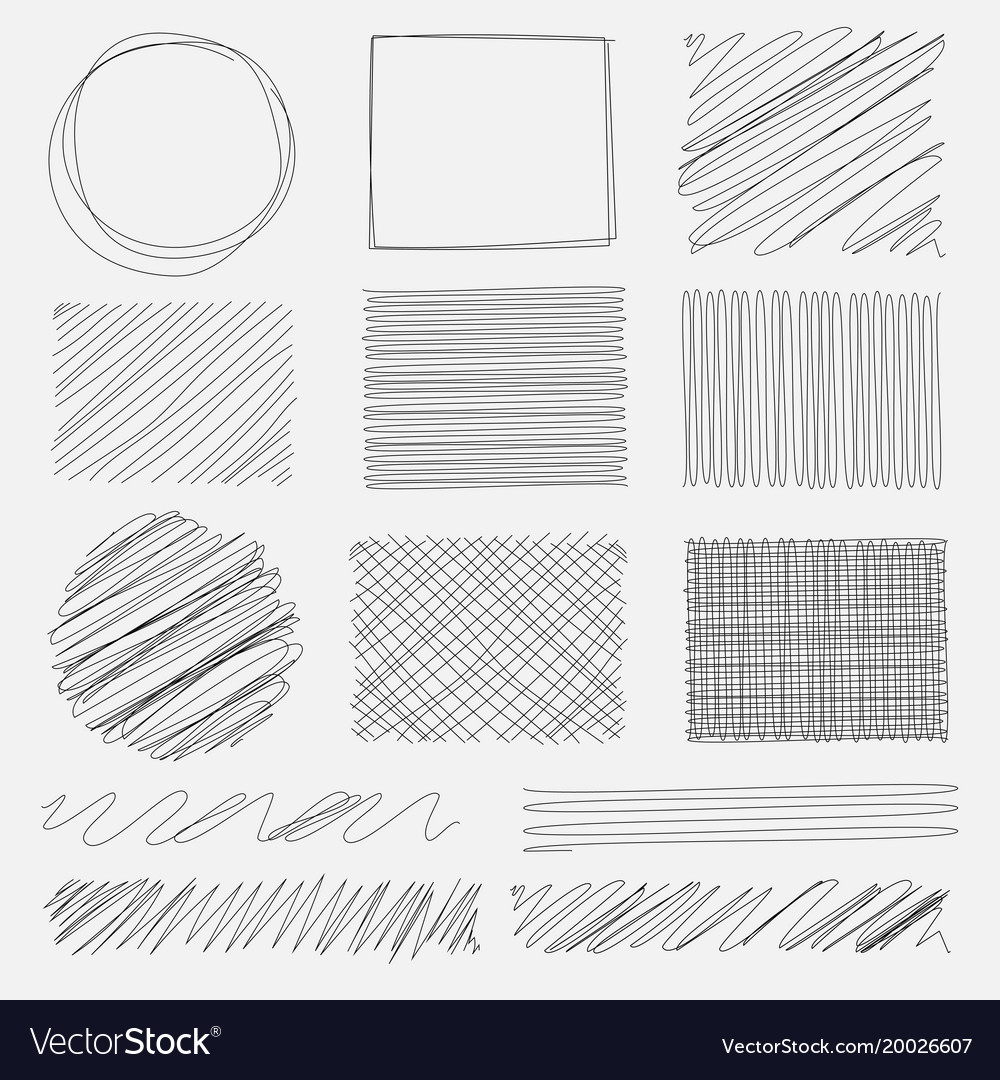 Set Of Line Grunge Brushes Textures Royalty Free Vector