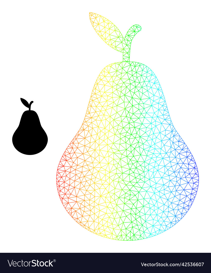 Spectral network gradient pear icon vector image Spectral network gradient pear icon
