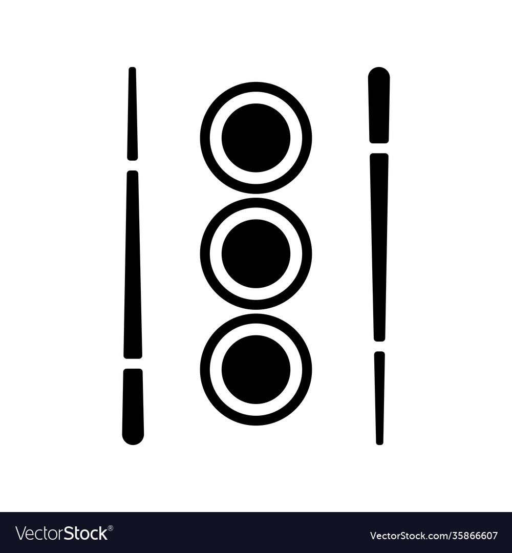 Sushi roll with chopsticks glyph icon